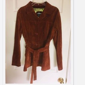 Wilsons Leather Maxima Suede burned orange jacket